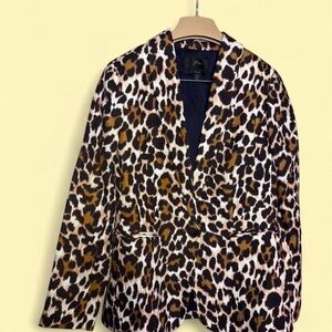 J. Crew PARKE Leopard Print Blazer Size 2P